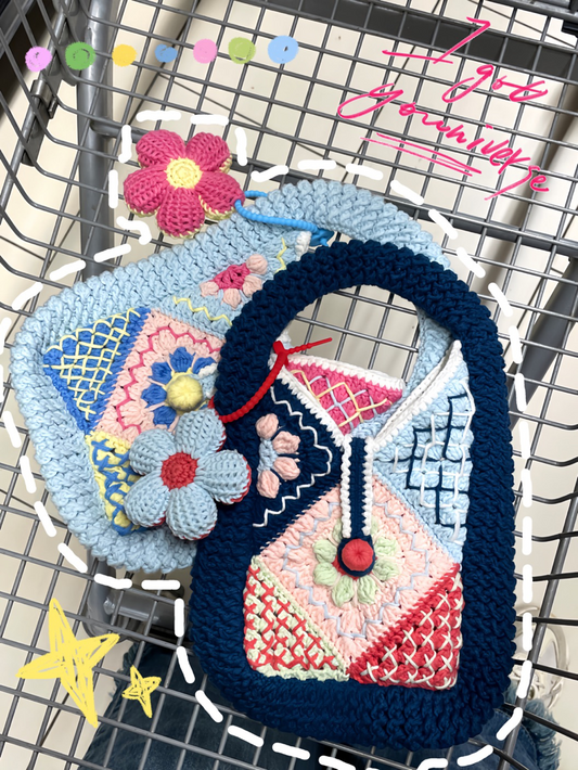 Handmade Flowers Knitted Bag