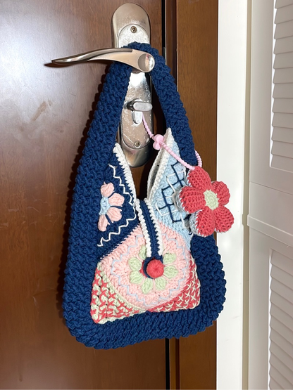 Handmade Flowers Knitted Bag