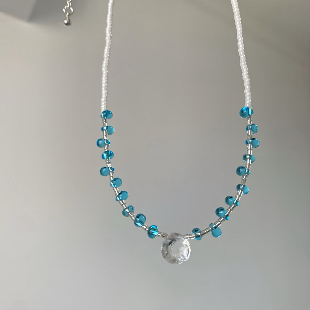 Icy Blue Coastal Vacation Necklace