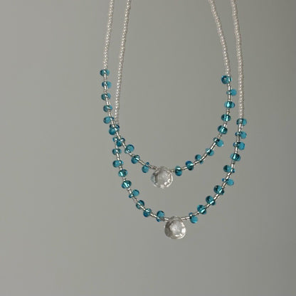 Icy Blue Coastal Vacation Necklace