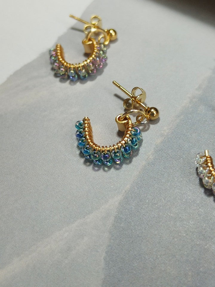 MIYUKI Seed Beaded Hoop Earrings