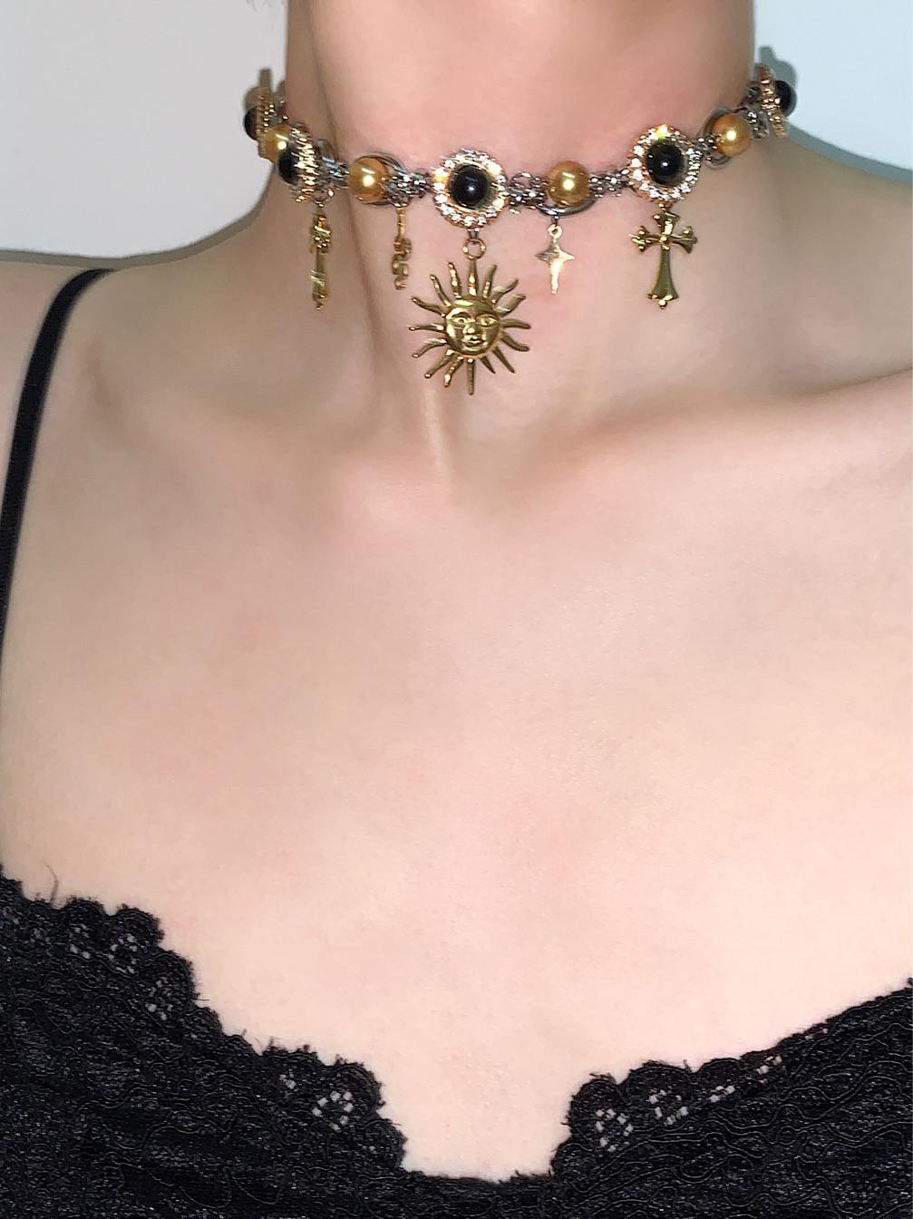 Medusa Sun Pendant Choker