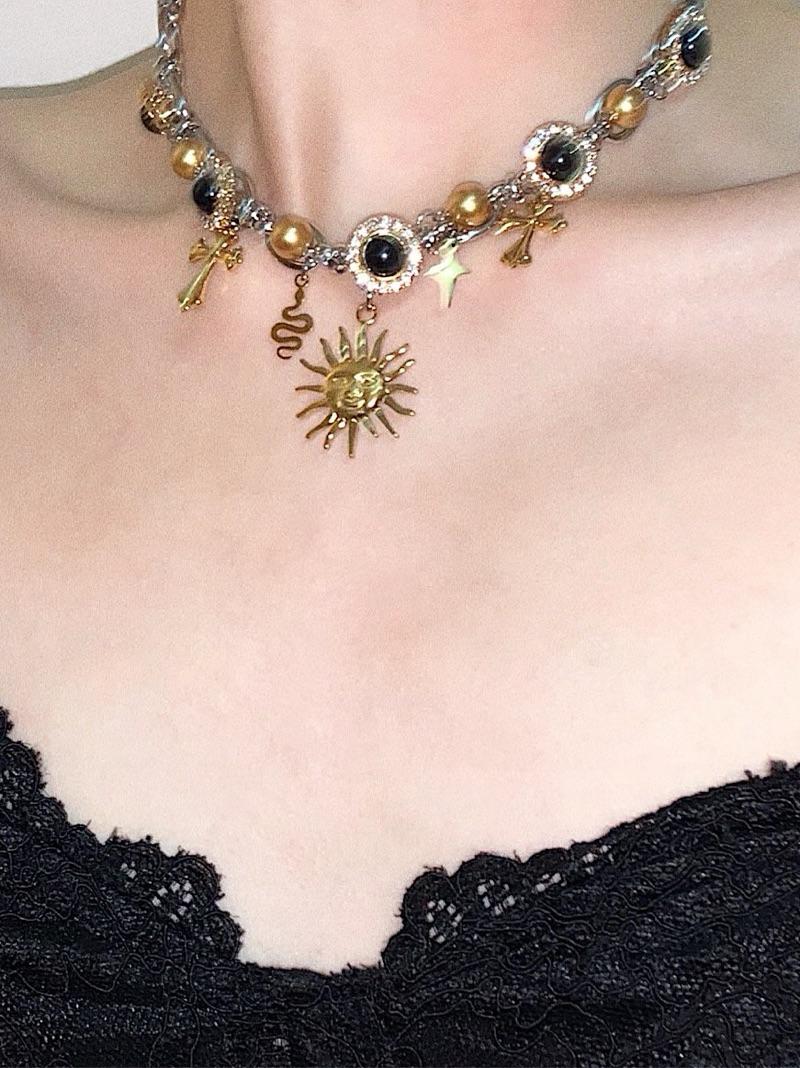 Medusa Sun Pendant Choker