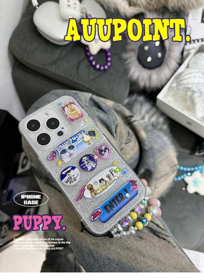 [Meme Case] Cute Puppy Kitten Stickers Printed Phone Case