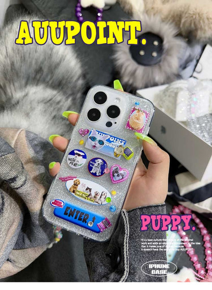 [Meme Case] Cute Puppy Kitten Stickers Printed Phone Case