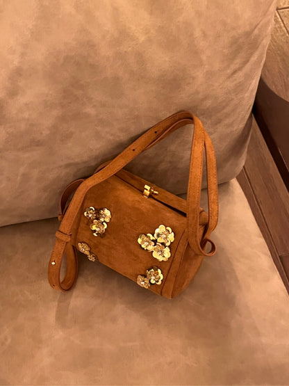 Metal Flower Boston Bag