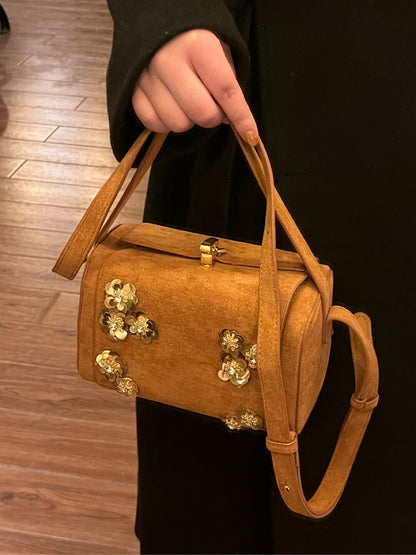 Metal Flower Boston Bag