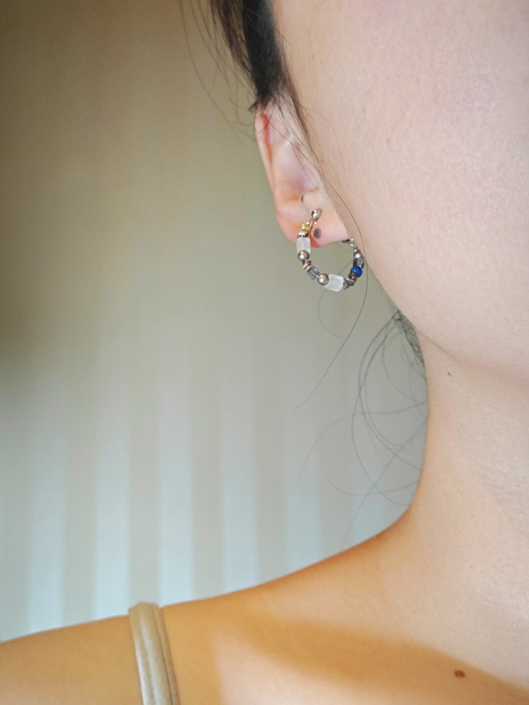 Metallic Minimalist Beaded Earring