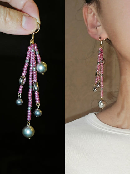 Metallic Pink Firework Irregular Earring