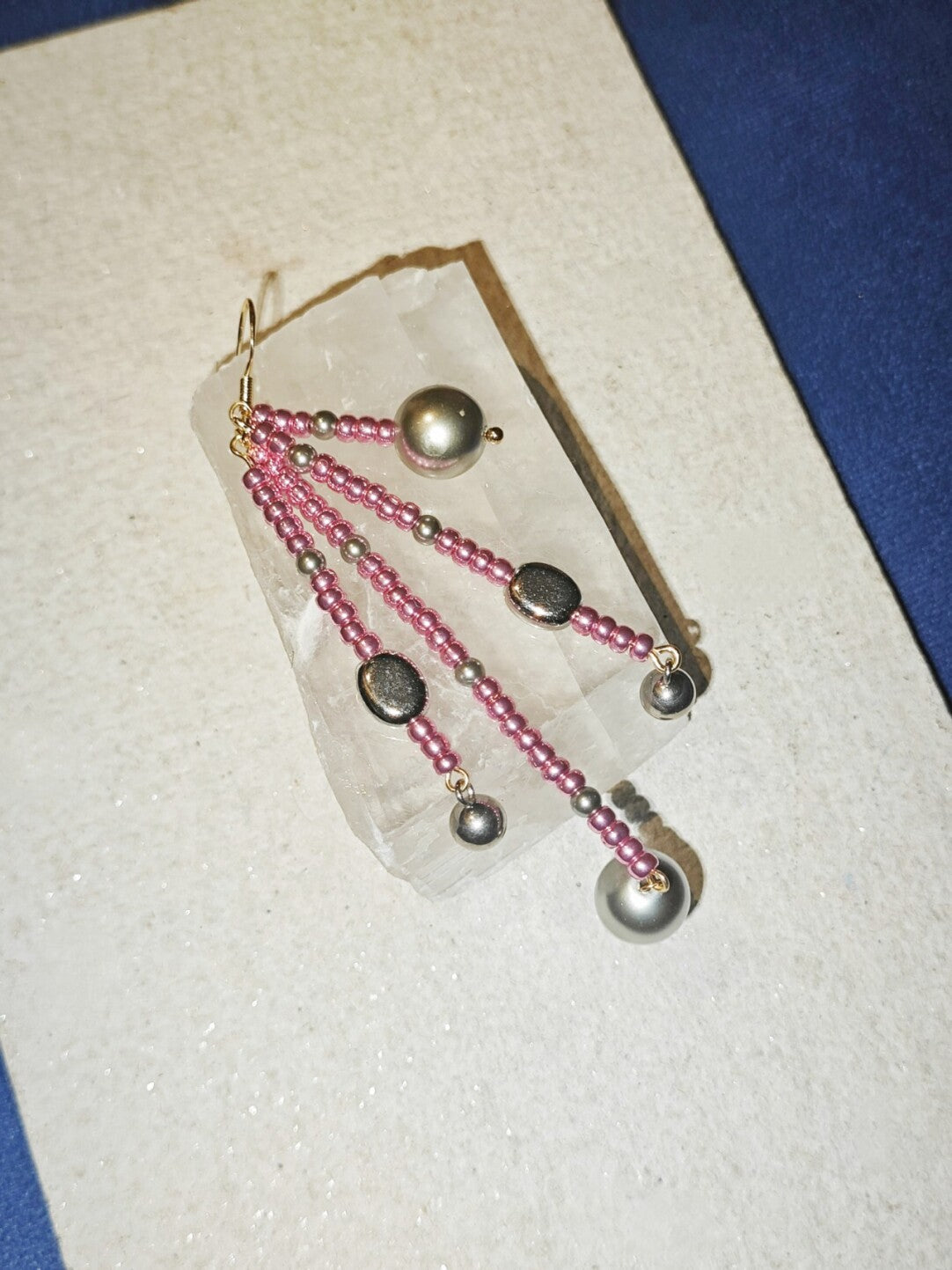 Metallic Pink Firework Irregular Earring