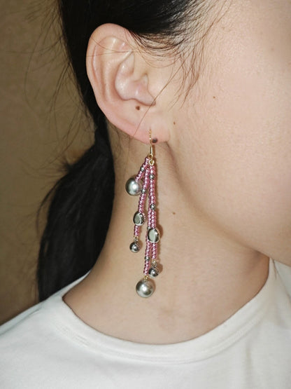 Metallic Pink Firework Irregular Earring