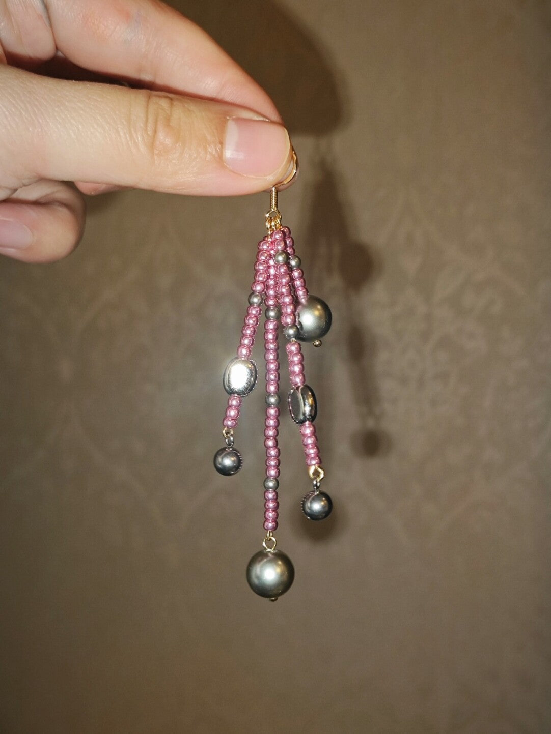 Metallic Pink Firework Irregular Earring