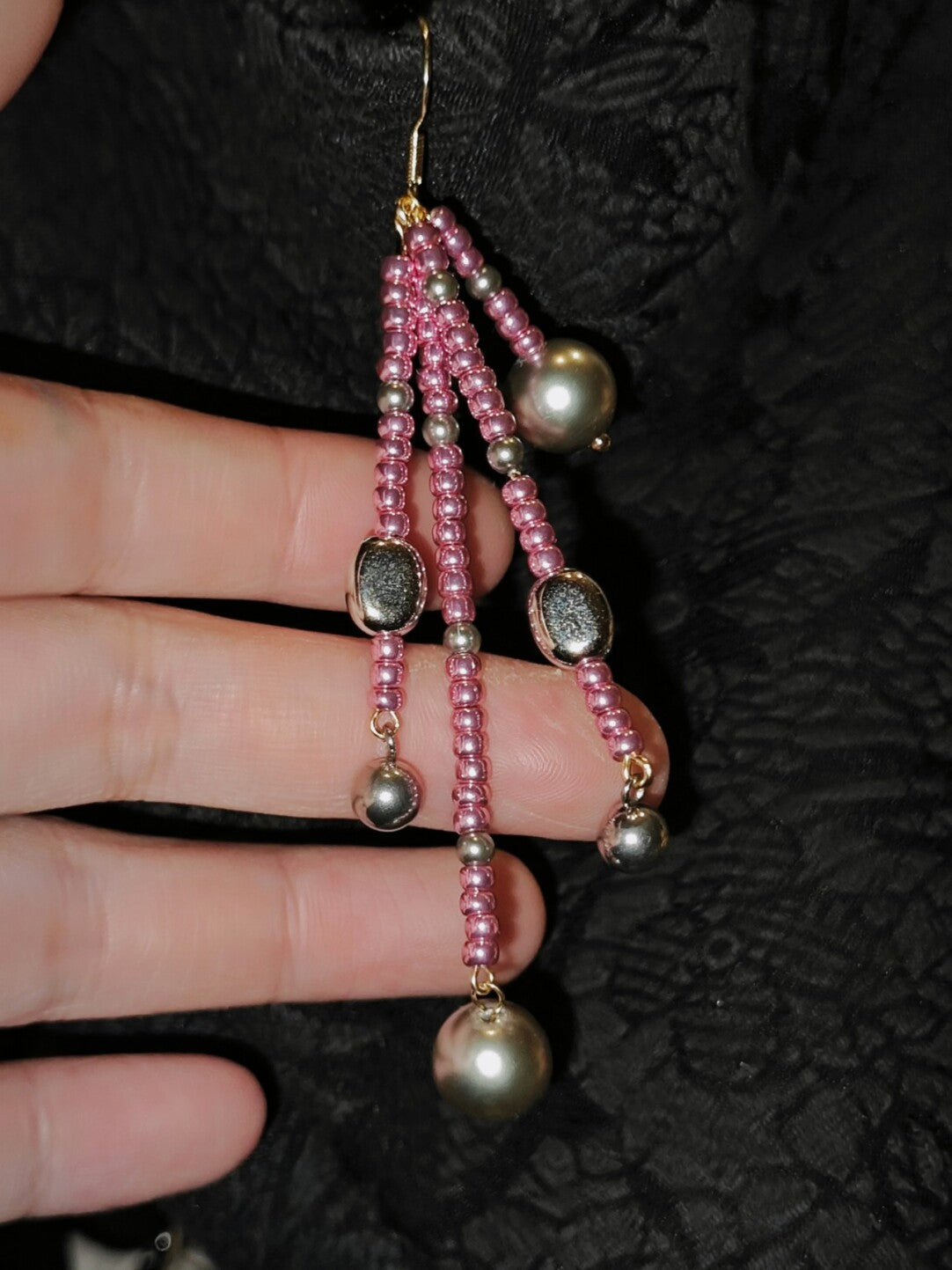 Metallic Pink Firework Irregular Earring