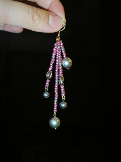 Metallic Pink Firework Irregular Earring