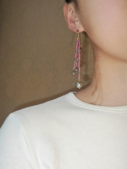 Metallic Pink Firework Irregular Earring