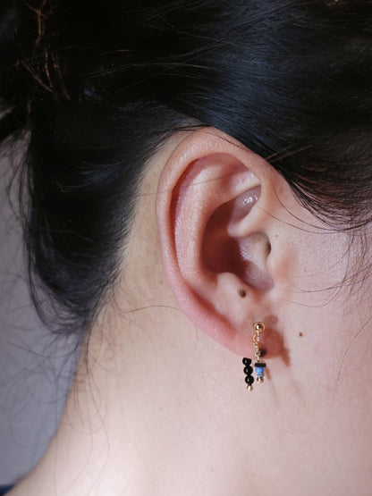 Mini Blue Black Earrings