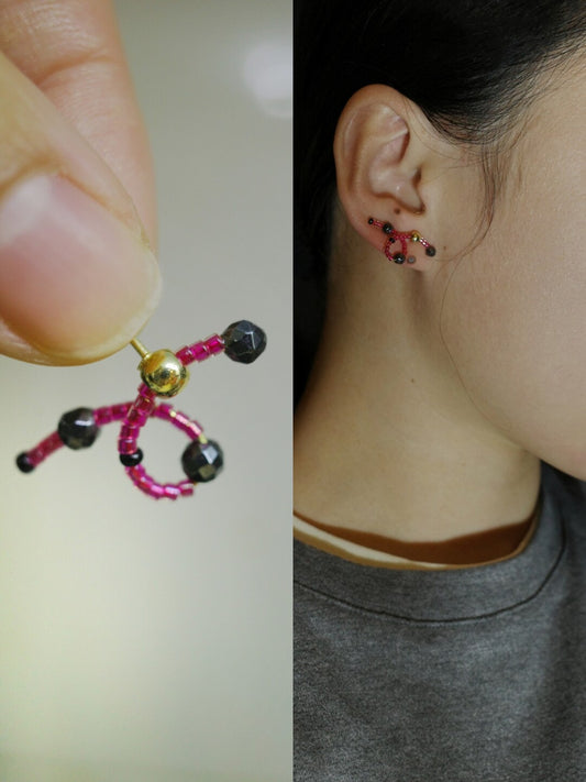 Mini Pink Knot Stud Earrings