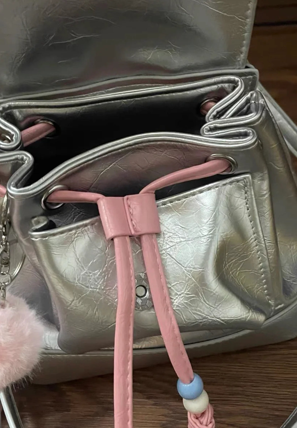 Mini Silver Backpack