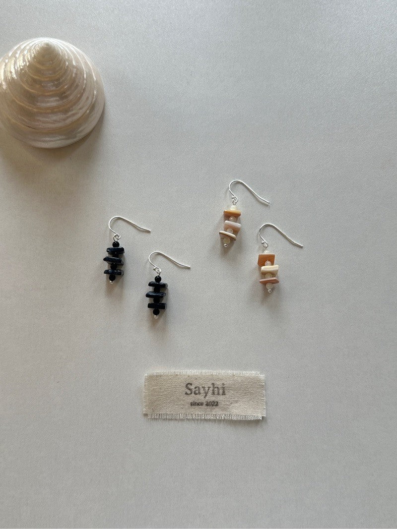 Mini Square Shell Earrings