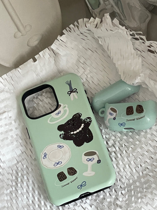 Mint Bear Printed Phone Case