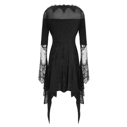 'Morticia' Gothic Knitted Lace Dress