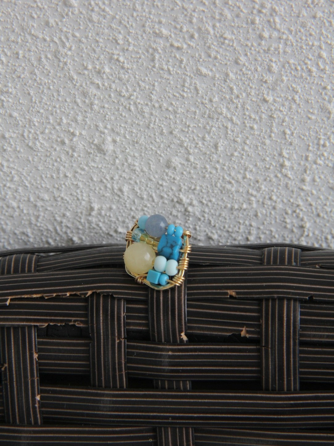 Natural Blue Stone Beaded Studs