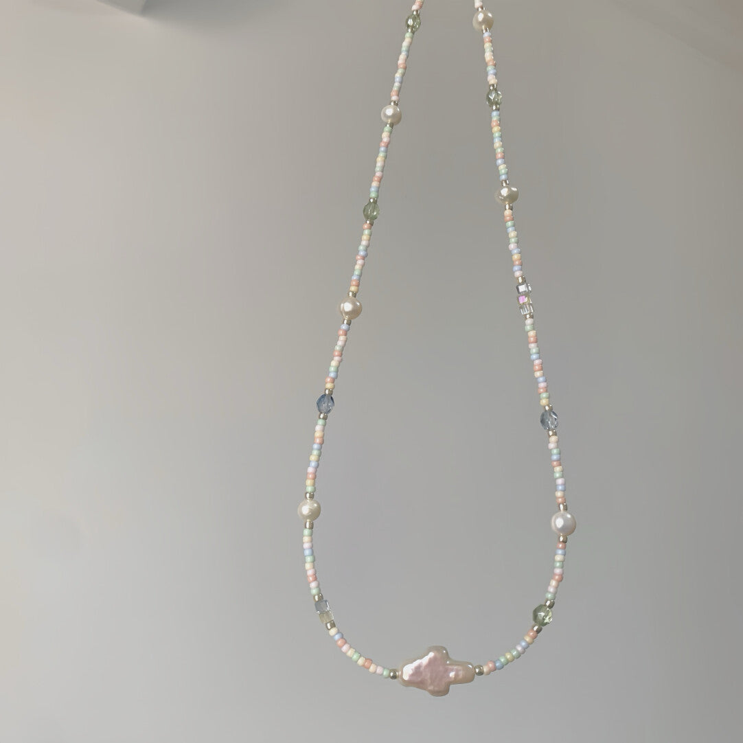 Natural Freshwater Pearl Colorful Beaded Necklace