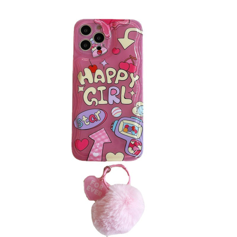 Pink happy girl phone case | iPhone Case | Three Fleas