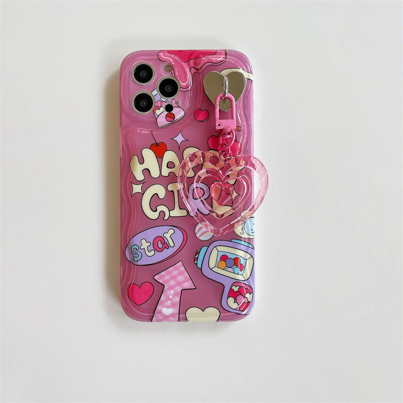 Pink happy girl phone case | iPhone Case | Three Fleas