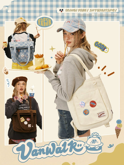 VANWALK Bear Hamburger Crossbody Shoulder Bag