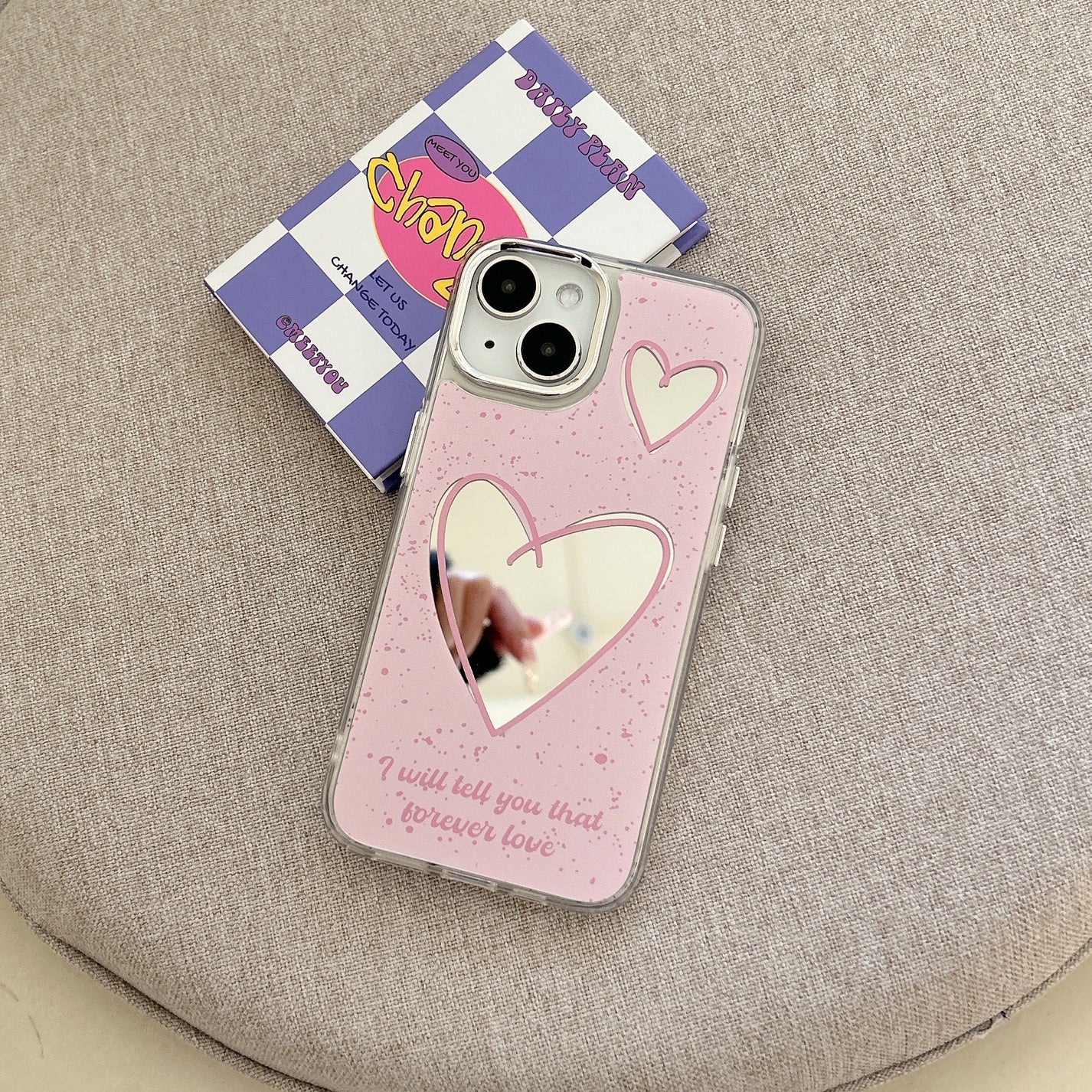 Pink heart mirror phone case | iPhone Case | Three Fleas