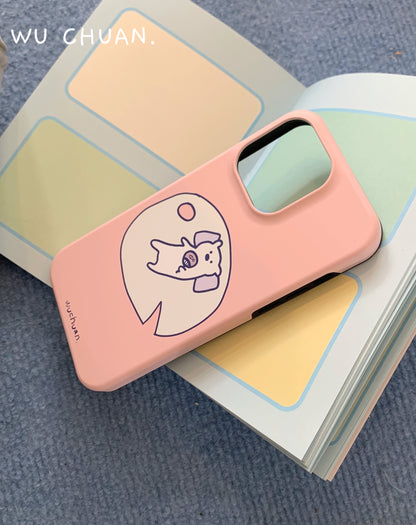 Lazy Sleeping Bear and Puppy Double Layer Phone Case