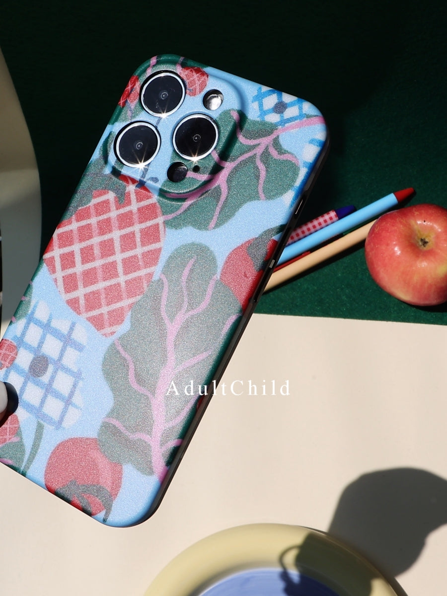 Summer Sweet Strawberry Plaid Phone Case