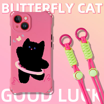 Butterfly Cat with Crossbody Strap phone case | phone accessories | Three Fleas