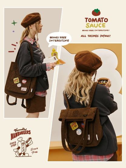 VANWALK Bear Hamburger Crossbody Shoulder Bag