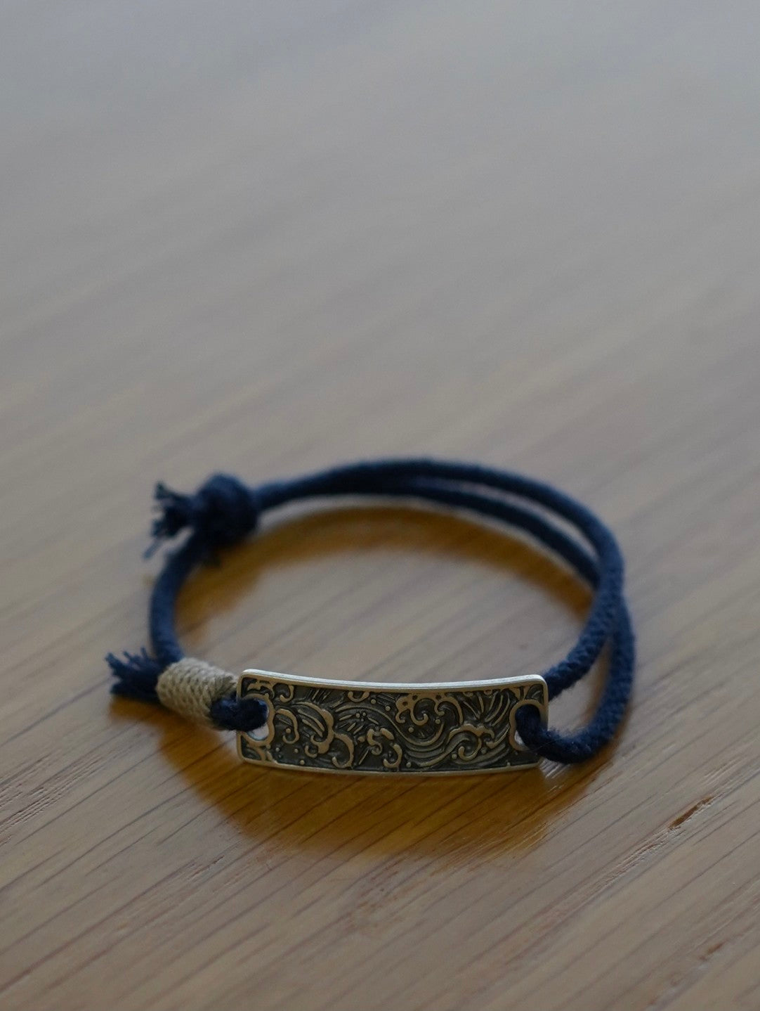 Ocean Engraved Silver Bracelet