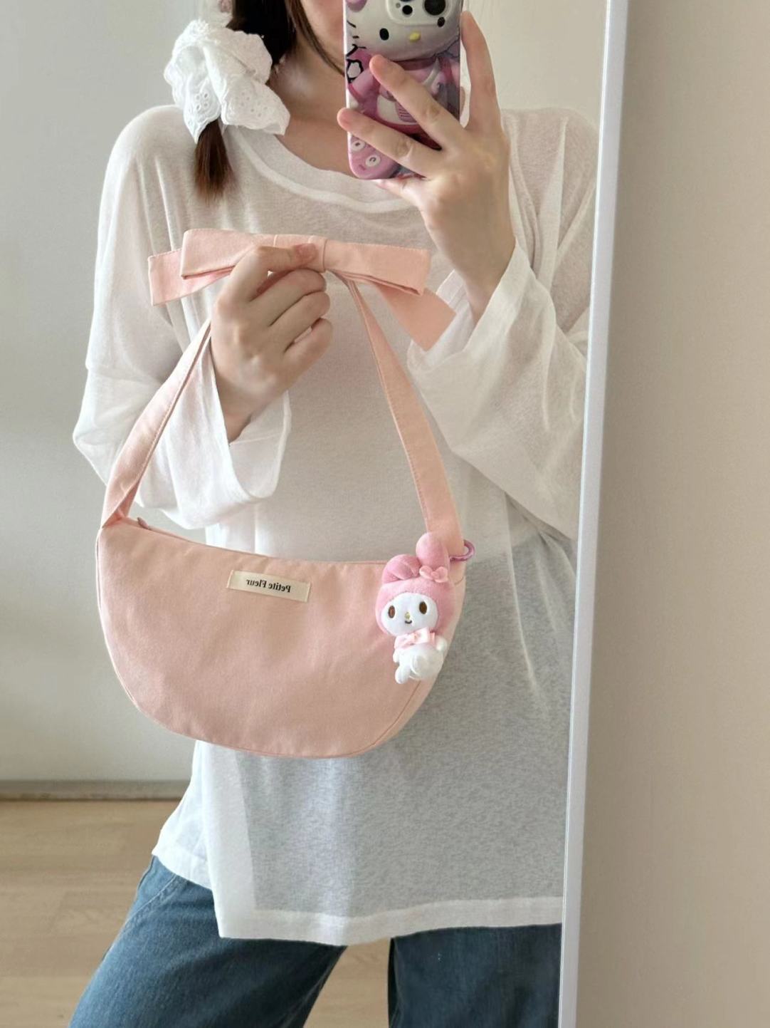 Pink Bow Shoulder Bag