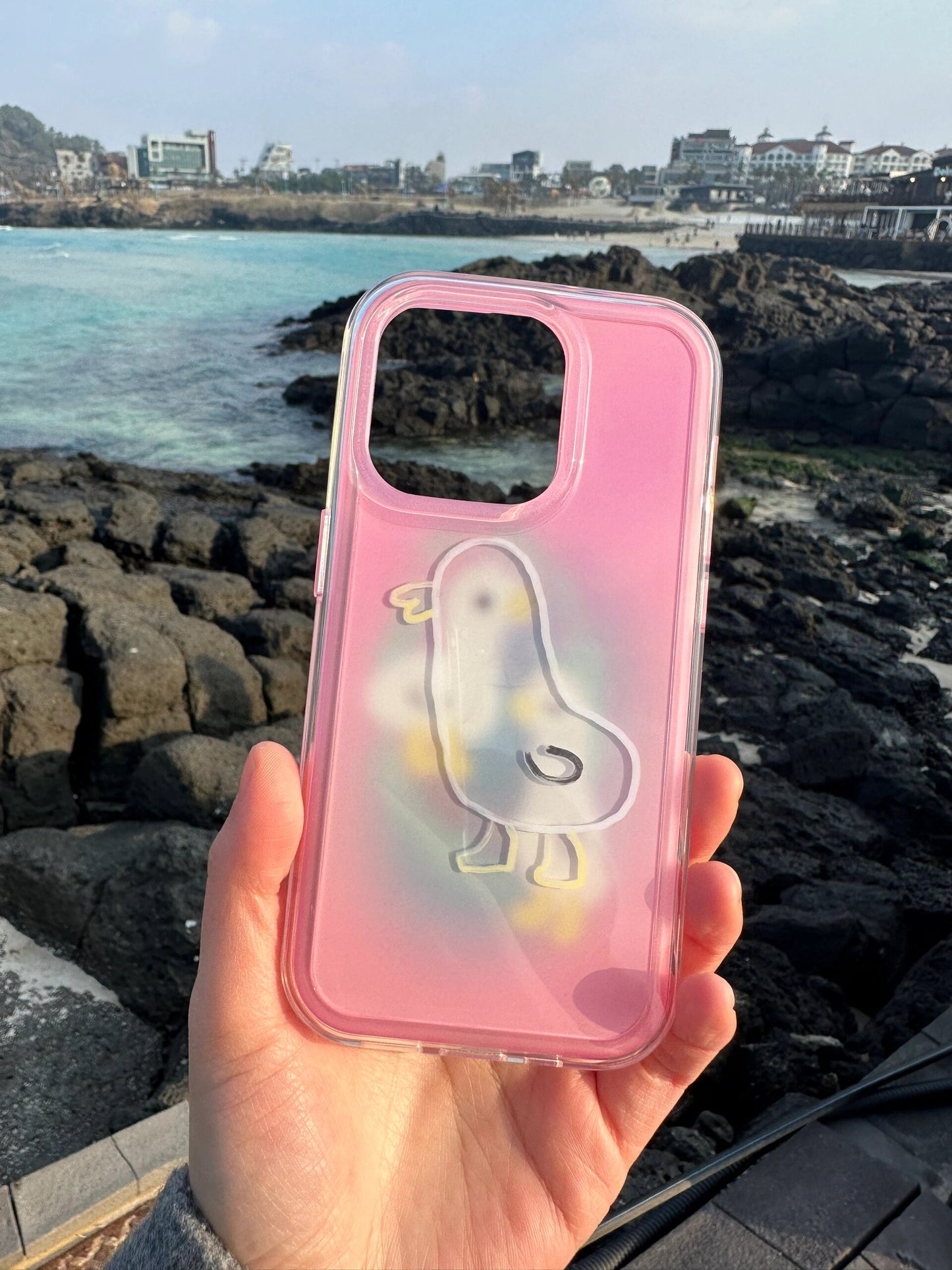 Pink Duck Printed Phone Case