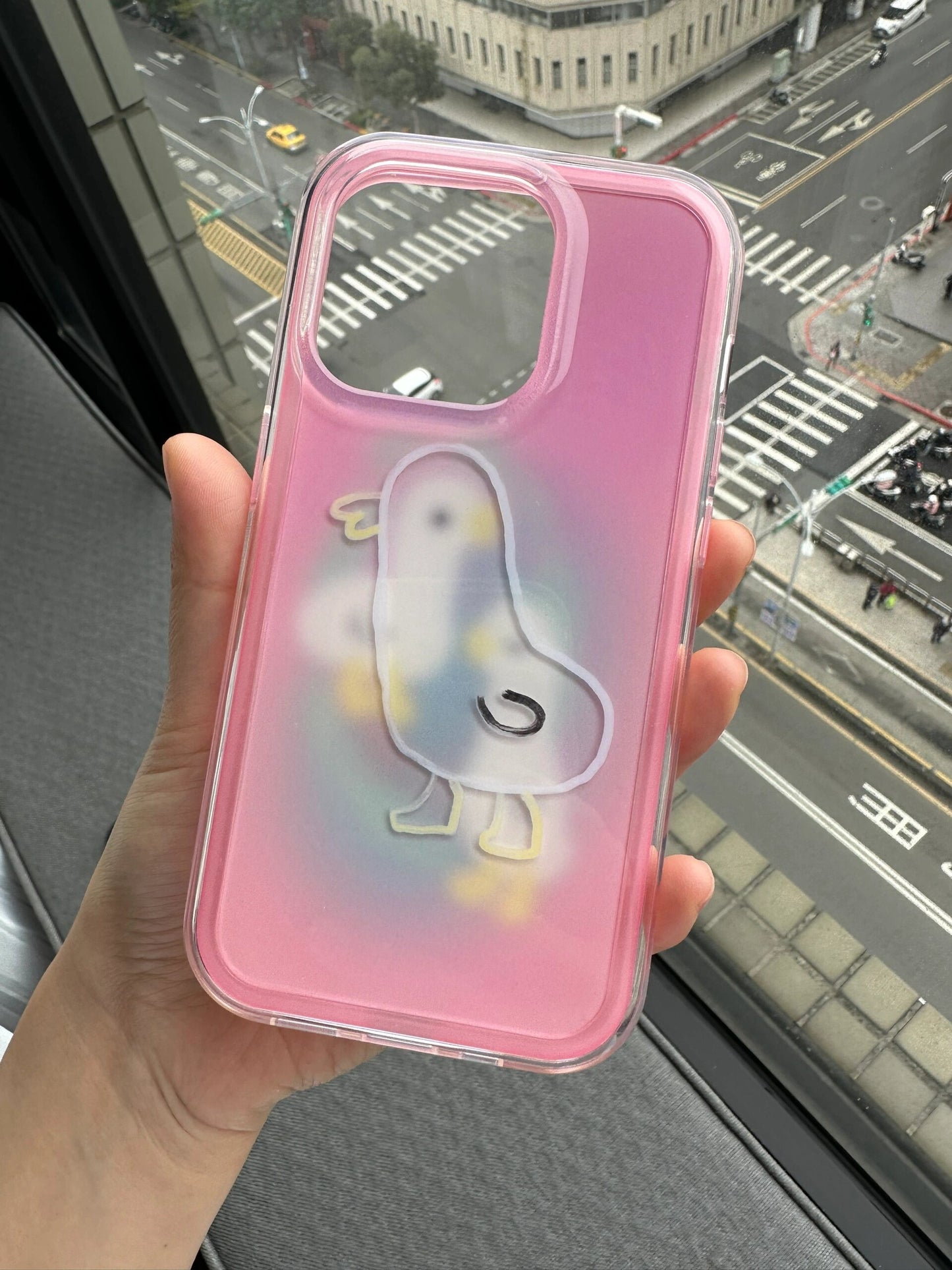 Pink Duck Printed Phone Case