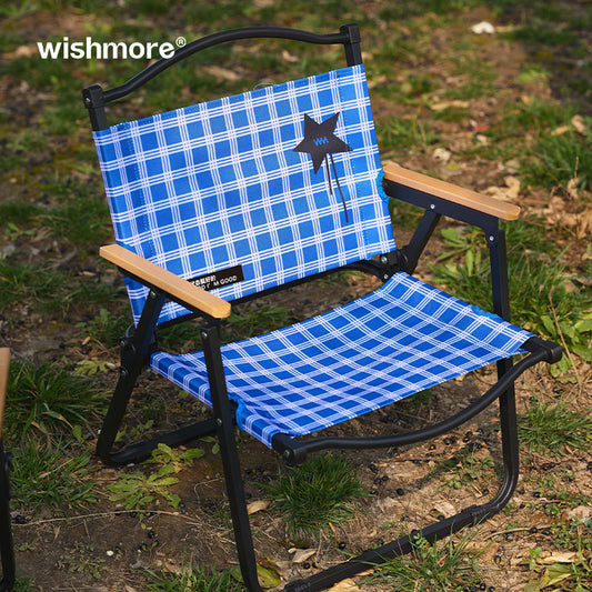 Plaid Foldable Outdoor Camp Chair