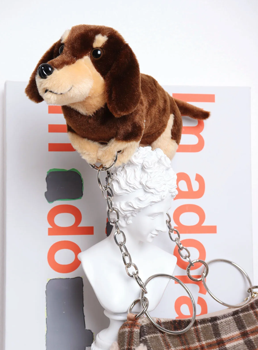 Plush Dachshund Shoulder Bag