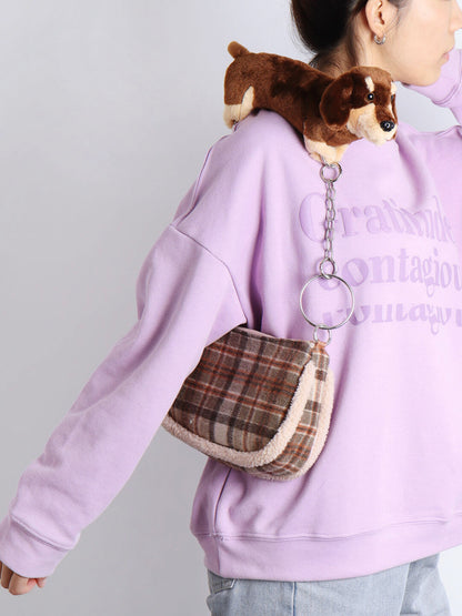 Plush Dachshund Shoulder Bag