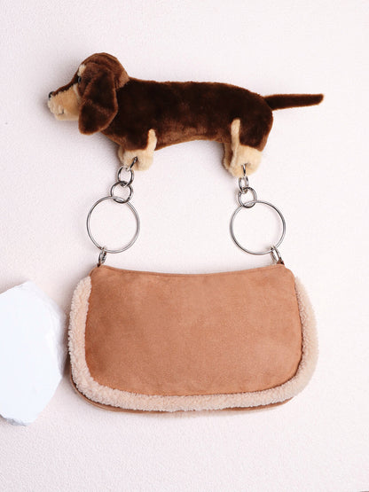 Plush Dachshund Shoulder Bag