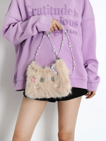 Plush Kitten Crossbody Bag