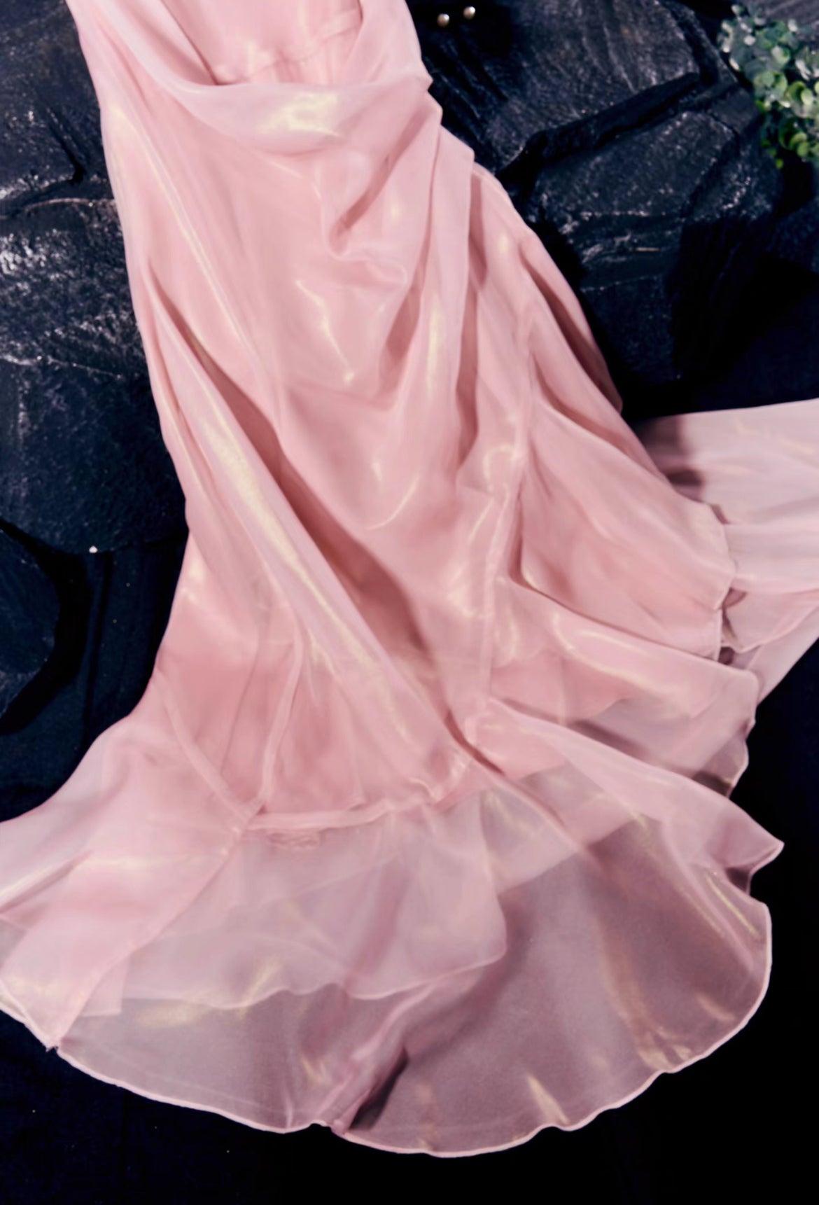 Princess Lotus Sleeveless Tiered Mermaid Wrap Dress