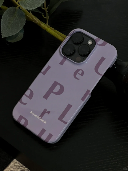 Purple Alphabet Printed Phone Case