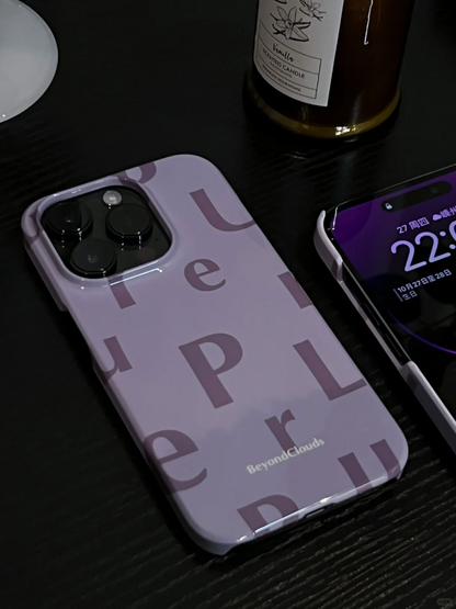 Purple Alphabet Printed Phone Case