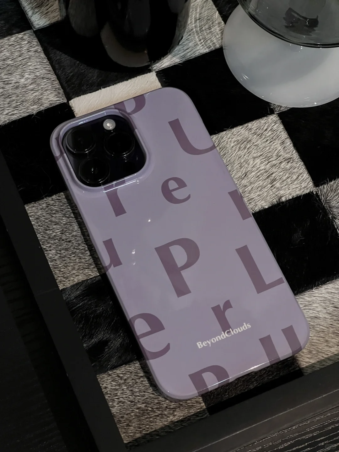 Purple Alphabet Printed Phone Case