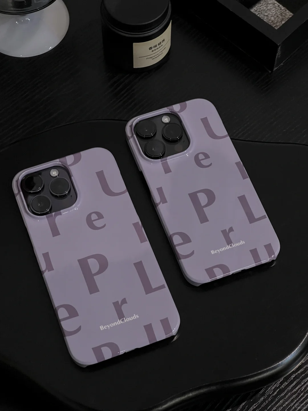 Purple Alphabet Printed Phone Case