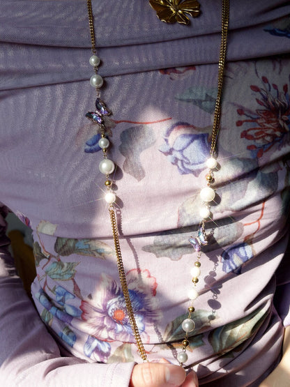 Purple Dream Pearl Layered Necklace